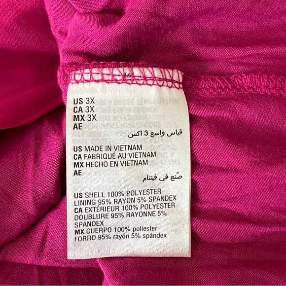 NEW! JM Collection Fuchsia Dressy Top Sz 3X - Picture 7 of 11